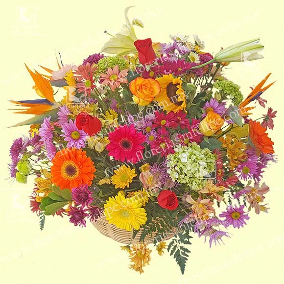 Canasta Con Surtido De Flores